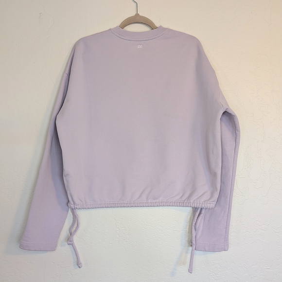 Ami Paris Ami De Cœur Cotton Sweatshirt Lilac Drawstring Waist - Picture 4 of 11